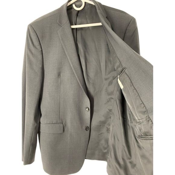 Mens Calvin Klein Size 46R Wool Blazer Suit Coat Jacket Black 5176 - Picture 4 of 8